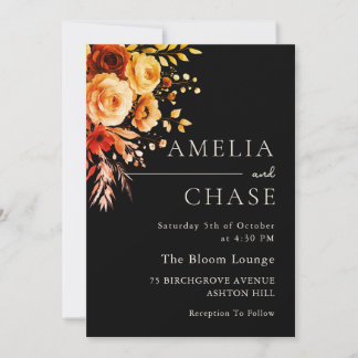 Invitation Mariage Floral Vintage en terre cuite