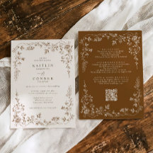 Mariage Floral Vintage Marron & Crème à la Françai
