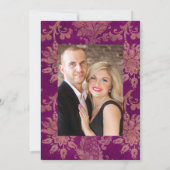 Invitation Mariage floral vintage noir et violet (Dos)