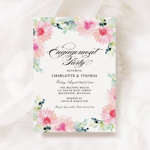 Invitation Mariage Floral Vintage Pastel de Printemps Aquarel