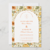 Invitation Mariage Floral Vintage Rustique (Devant)