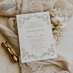 Invitation Mariage Floral Vintage Rustique Art en Ligne