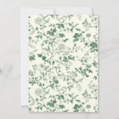Invitation Mariage Floral Vintage Vert (Dos)