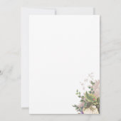 Invitation Mariage floral vintage vert lilas ivoire  (Dos)