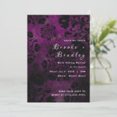 Invitation Mariage Floral Violet (Debout devant)