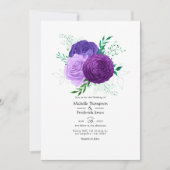 Invitation Mariage Floral Violet (Devant)