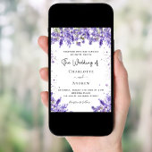 Invitation Mariage floral violet de lavande