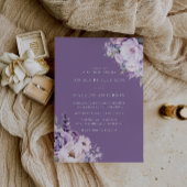 Invitation Mariage floral violet de lavande enchanté