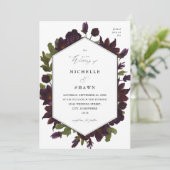 Invitation Mariage floral violet d'Halloween (Debout devant)