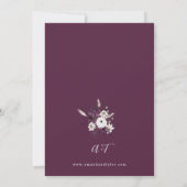 Invitation Mariage floral violet et blanc - violet (Dos)