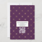 Invitation Mariage Floral Violet et Or QR Code Rsvp (Dos)