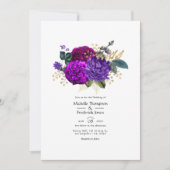 Invitation Mariage floral violet et violet (Devant)