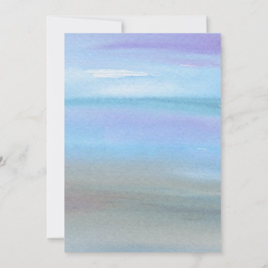 Invitation Mariage floral violet, hydrangée bleue (Dos)