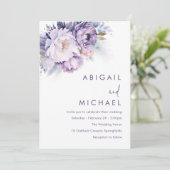 Invitation Mariage floral violet magique (Debout devant)