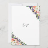 Invitation Mariage floral violet violet vif de la Pêche orang (Dos)