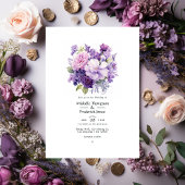 Invitation Mariage floral violet Wintry