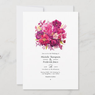 Invitation Mariage floral Viva Magenta