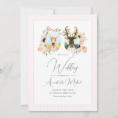 Invitation Mariage floral Whimsical Deer Couple (Devant)