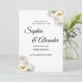 Invitation Mariage floral White Peony (Debout devant)