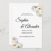 Invitation Mariage floral White Peony (Devant / Derrière)
