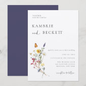 Invitation Mariage floral Wild Meadow (Devant / Derrière)