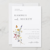 Invitation Mariage floral Wild Meadow (Devant)