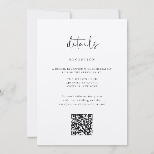 Invitation Mariage floral Wild Meadow (Dos)