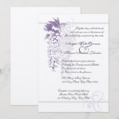 Invitation Mariage floral Wisteria (Devant / Derrière)