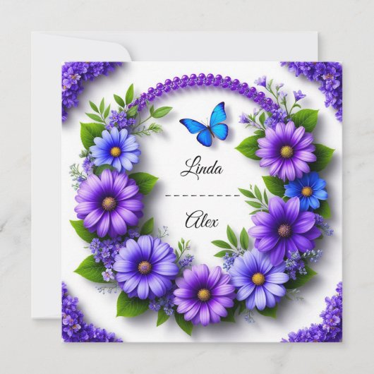 Invitation Mariage Floral Wreath (Devant)