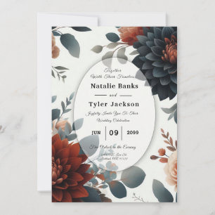 Invitation Mariage Florales Automnales Rustiques et Maussades