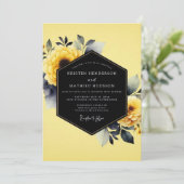 Invitation Mariage Flore à l'Encre Jaune (Debout devant)