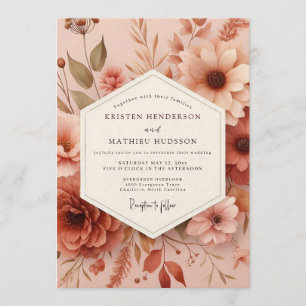 Invitation Mariage Flore Automnale Rose