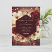 Invitation Mariage Flore Baroque de Bourgogne (Debout devant)