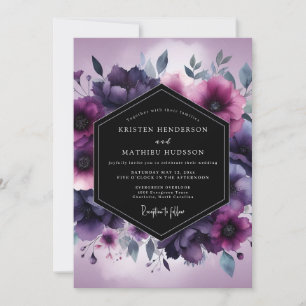Invitation Mariage Flore Crépuscule Améthyste