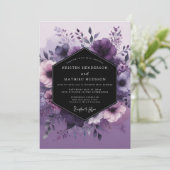 Invitation Mariage Flore Vespérale Améthyste (Debout devant)