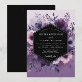 Invitation Mariage Flore Vespérale Améthyste (Devant / Derrière)