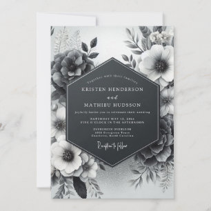 Invitation Mariage Flore Vespérale au Charbon de Bois