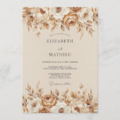 Invitation Mariage Florissant Éthéré de Sienne (Devant)