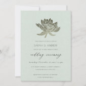 Invitation Mariage FLOTUS D'ARGENT BLEU DE PÂLE GLAMOREUX (Devant)