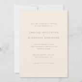 Invitation Mariage Flush & Cream en typographie simple et chi (Devant)