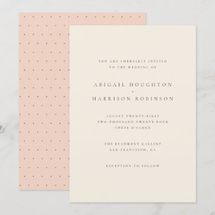 Invitation Mariage Flush & Cream en typographie simple et chi