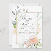 Invitation MARIAGE | Flux rose de la pêche au printemps (Devant)