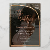 Invitation Mariage Foil Chic Floral Wreath (Recto)