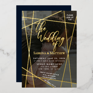 Invitation Mariage Foil Chic Floral Wreath
