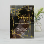 Invitation Mariage Foil Chic Floral Wreath (Debout devant)