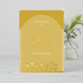 Invitation mariage Foil | Fleurs simples (Debout devant)
