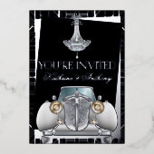 Invitation Mariage Foil Gatsby Déco (Recto)