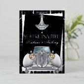 Invitation Mariage Foil Gatsby Déco (Debout devant)