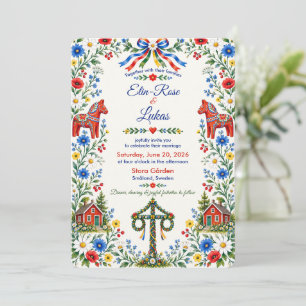 Invitation Mariage folklorique scandinave de la Saint-Jean