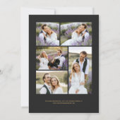 Invitation Mariage foncé moderne 5 photo violet doré agate do (Dos)